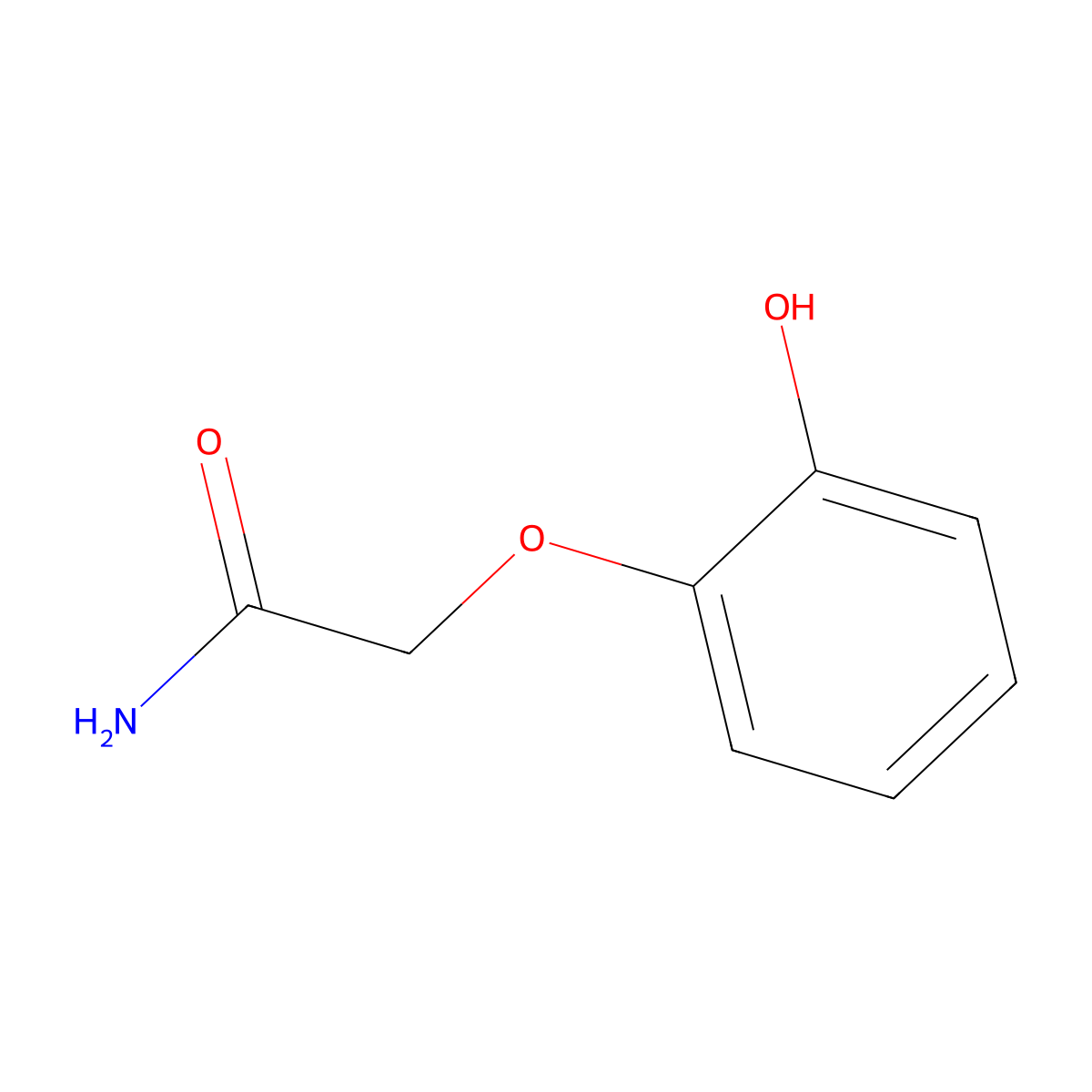 2-(2-Hydroxyphenoxy)acetamide molecular structure, CAS 34919-87-4