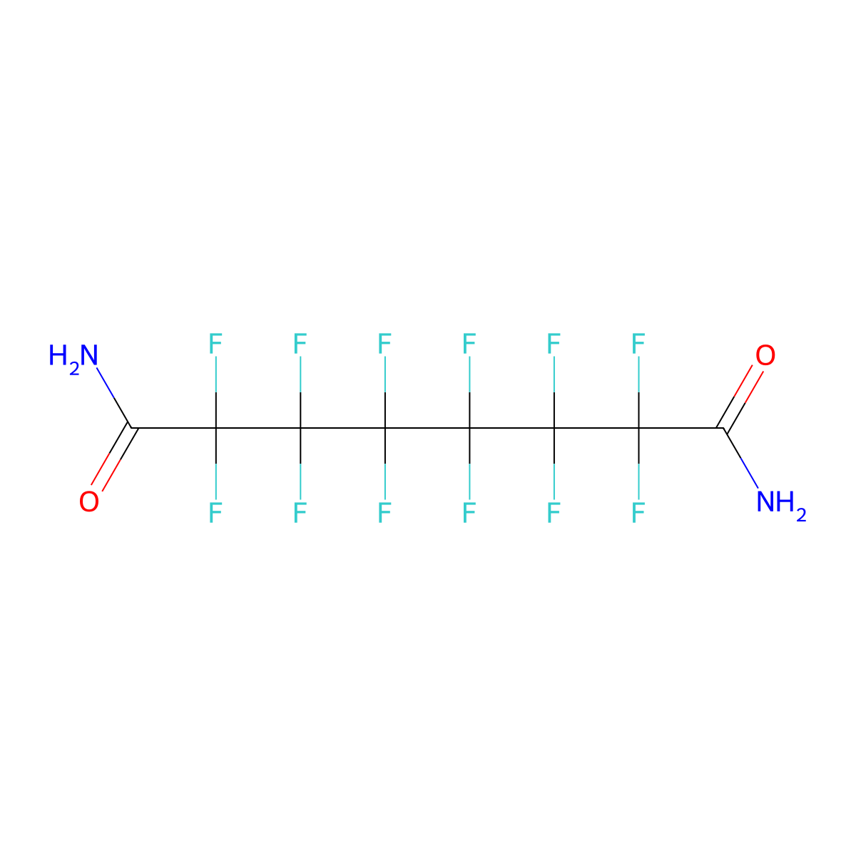 2,2,3,3,4,4,5,5,6,6,7,7-Dodecafluoro-octanedioic acid diamide molecular structure, CAS 3492-23-7