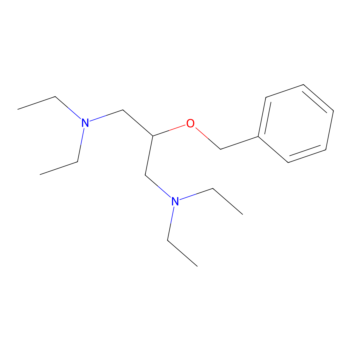1,3-Propanediamine, N,N,N',N'-tetraethyl-2-(phenylmethoxy)- molecular structure, CAS 3492-56-6