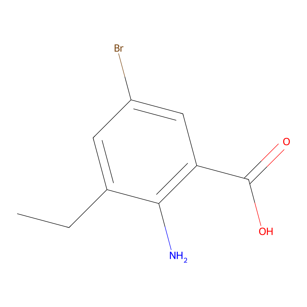 2-Amino-5-bromo-3-ethylbenzoic acid molecular structure, CAS 34921-61-4