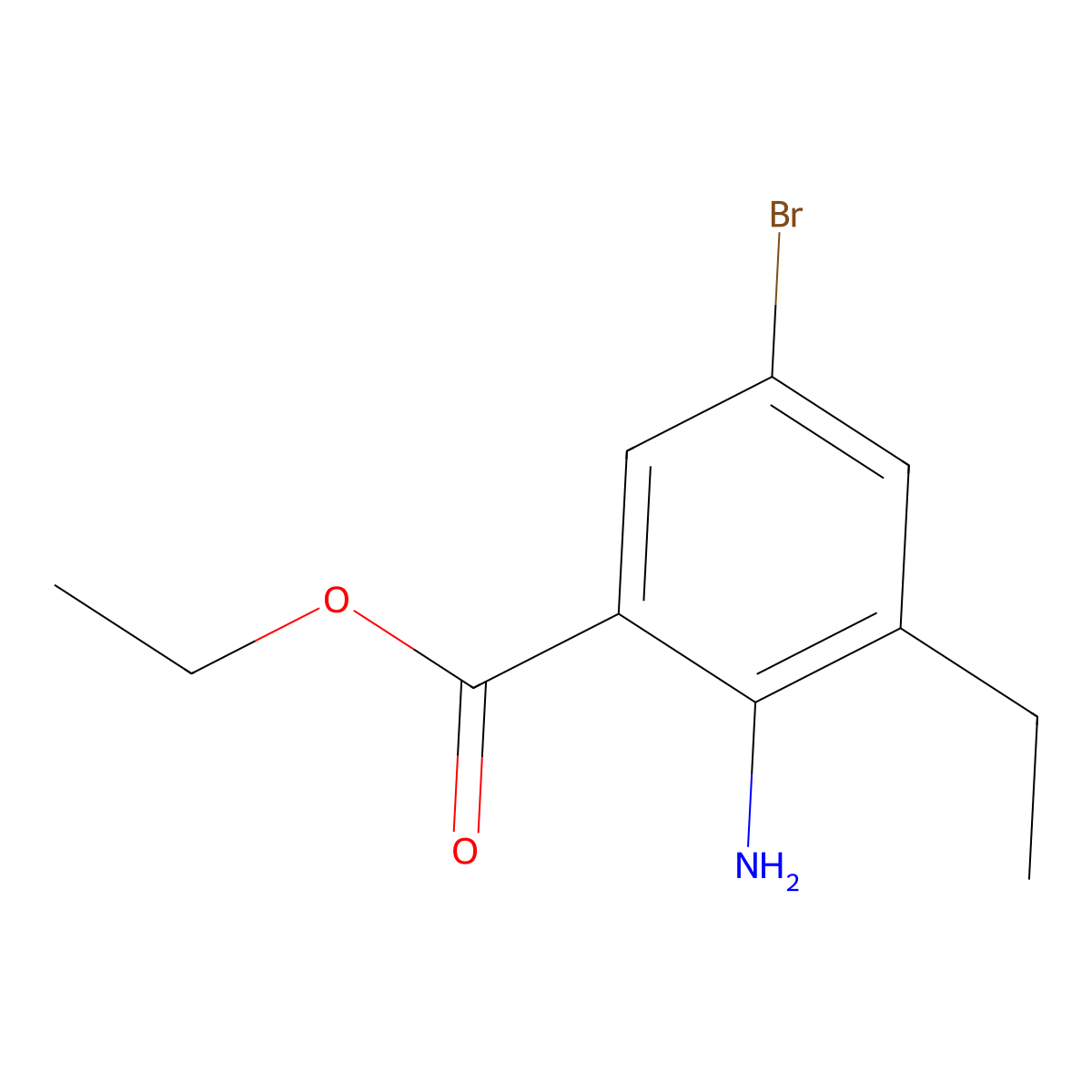 Ethyl 2-amino-5-bromo-3-ethylbenzoate molecular structure, CAS 34921-62-5