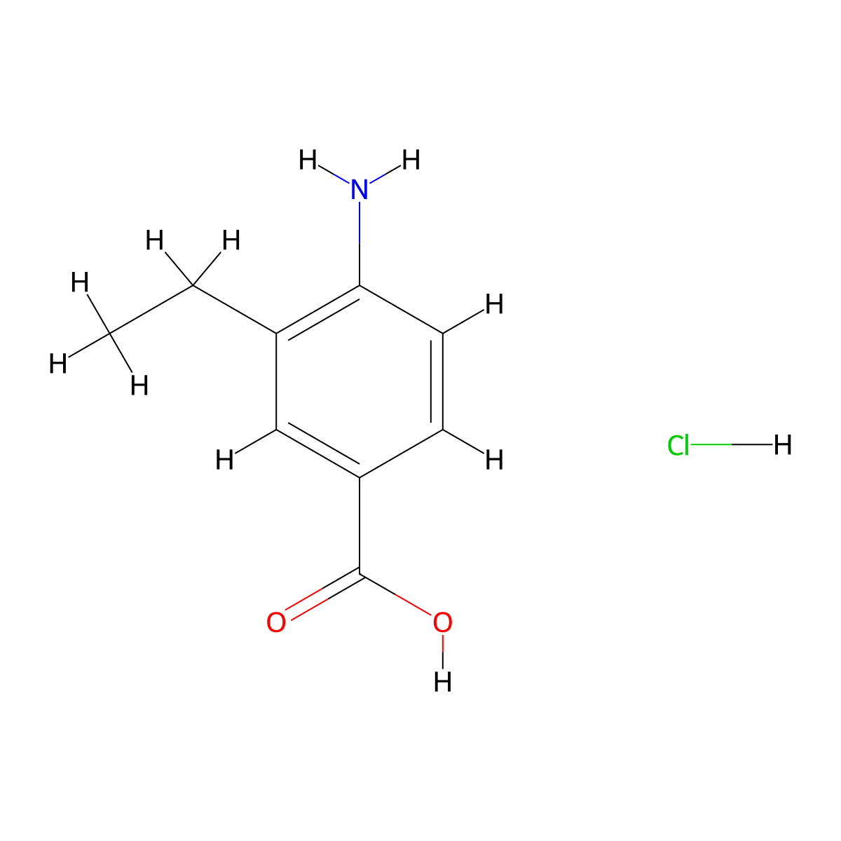 4-Amino-3-ethylbenzoic acid;hydrochloride molecular structure, CAS 34921-77-2