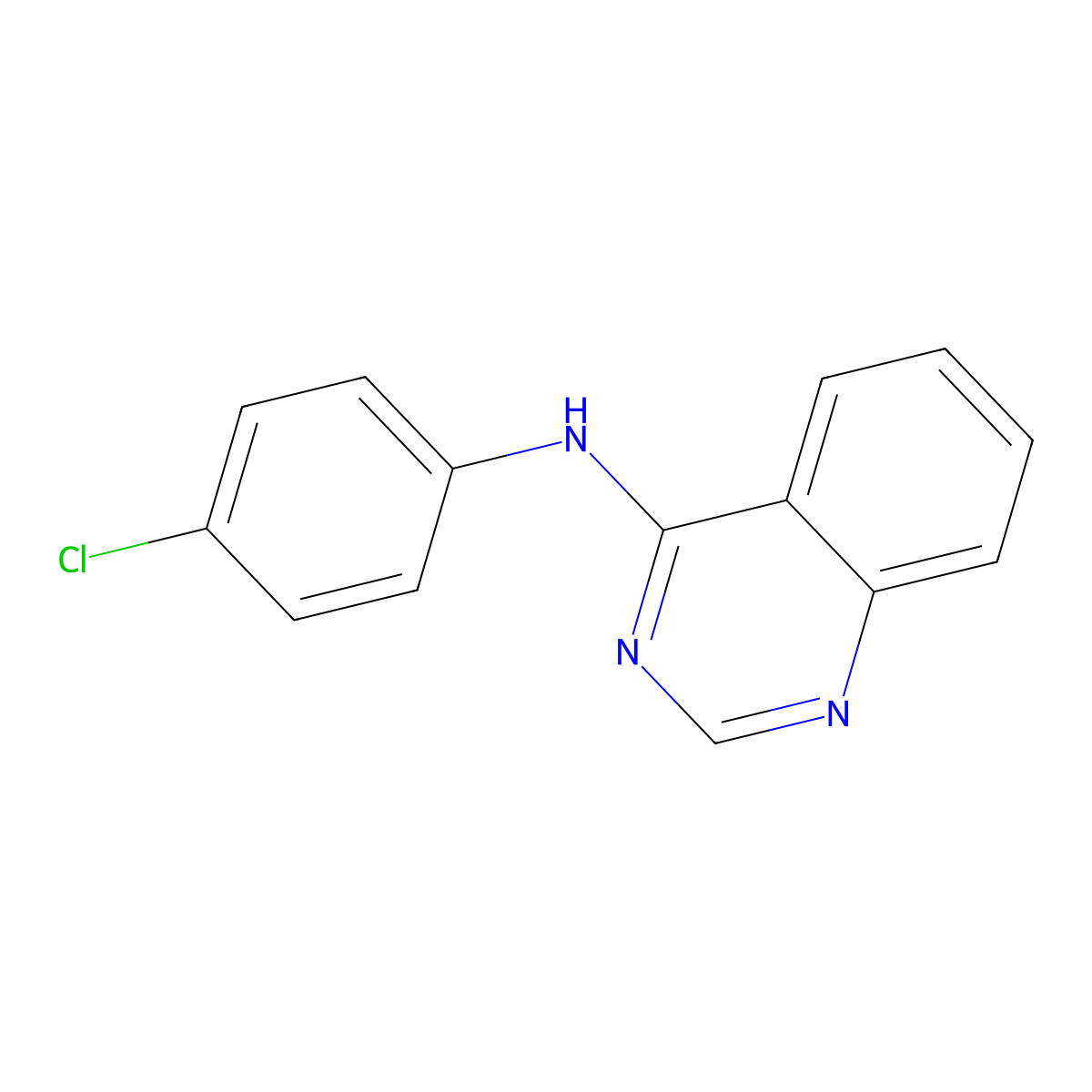 N-(4-chlorophenyl)quinazolin-4-amine molecular structure, CAS 34923-97-2