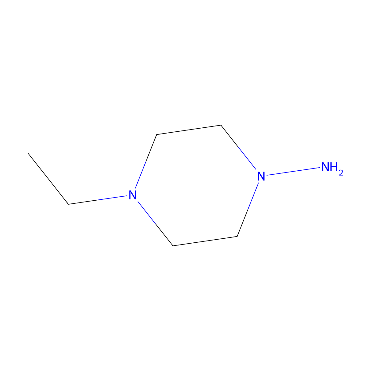 4-Ethylpiperazin-1-amine molecular structure, CAS 34924-93-1