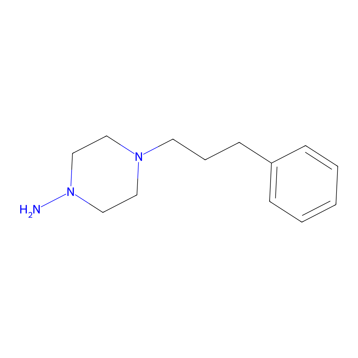 4-(3-Phenylpropyl)piperazin-1-amine molecular structure, CAS 34924-95-3