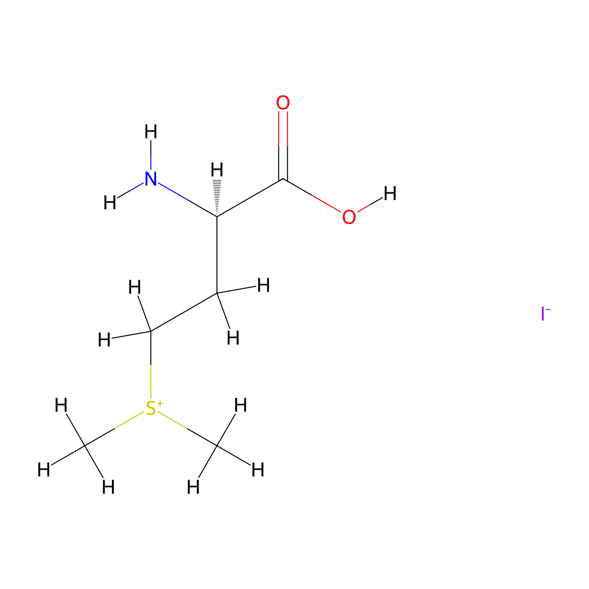 (R)-(3-Amino-3-carboxypropyl)dimethylsulfonium Iodide molecular structure, CAS 3493-10-5