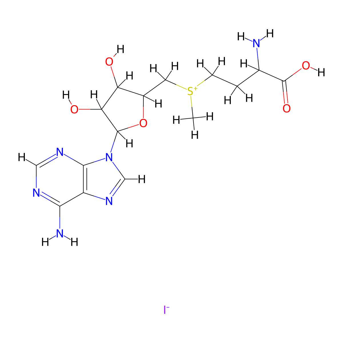 S-(5'-deoxy-5'-adenosyl)methionine iodide molecular structure, CAS 3493-13-8