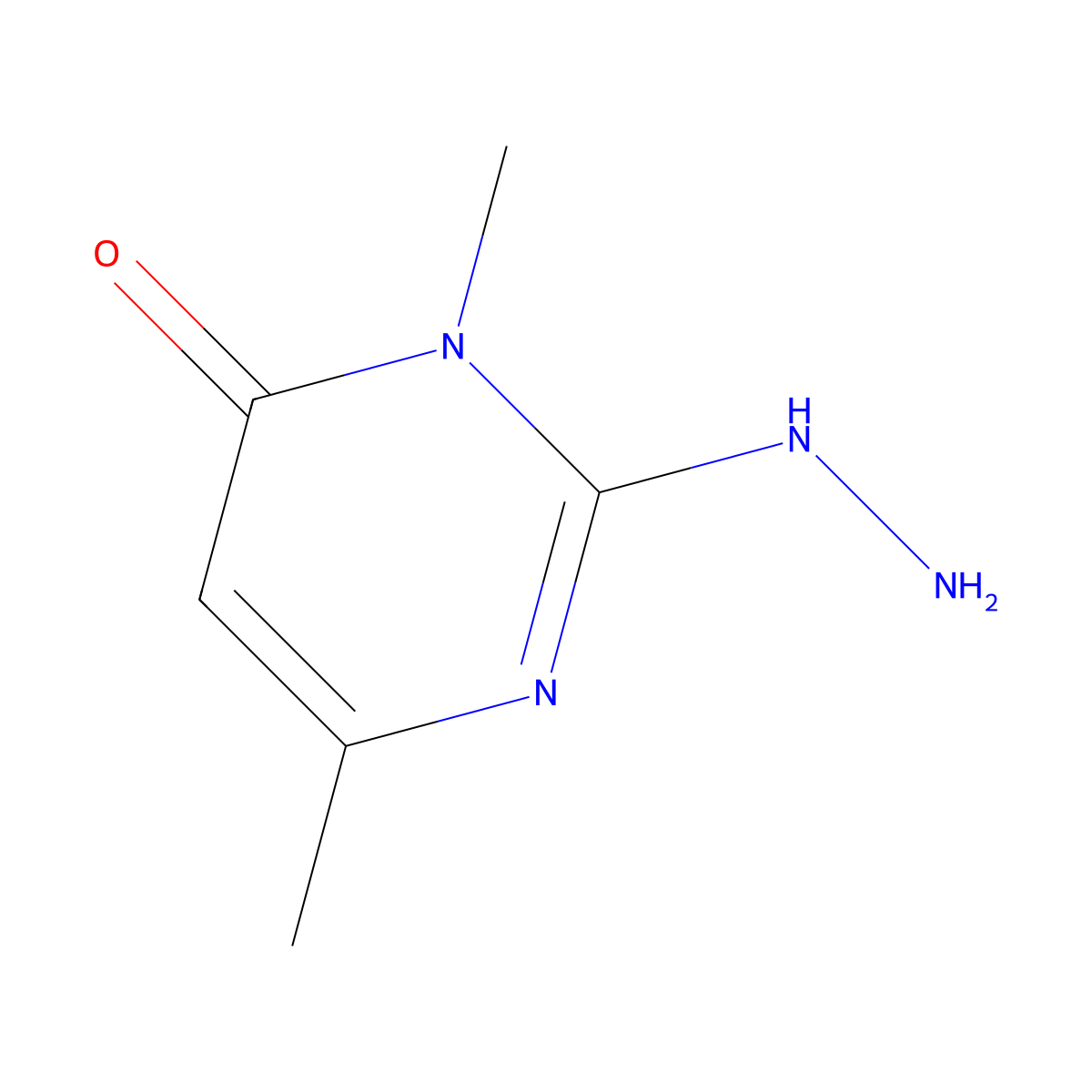 2-Hydrazinyl-3,6-dimethylpyrimidin-4(3H)-one molecular structure, CAS 3493-94-5