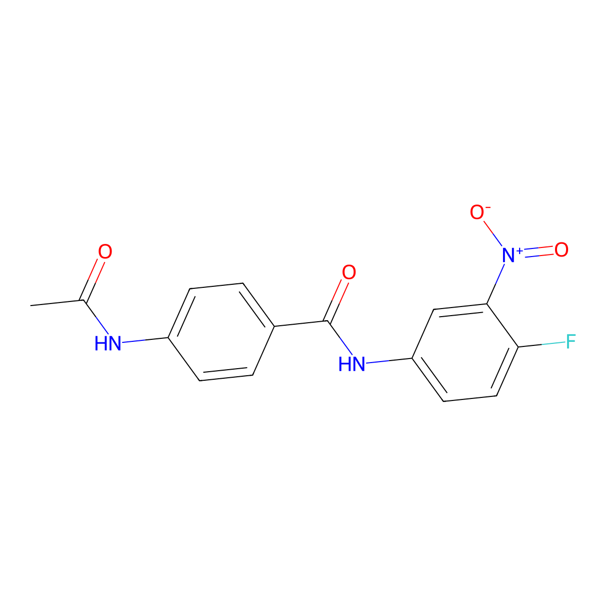 4-acetamido-N-(4-fluoro-3-nitrophenyl)benzamide molecular structure, CAS 349394-90-7