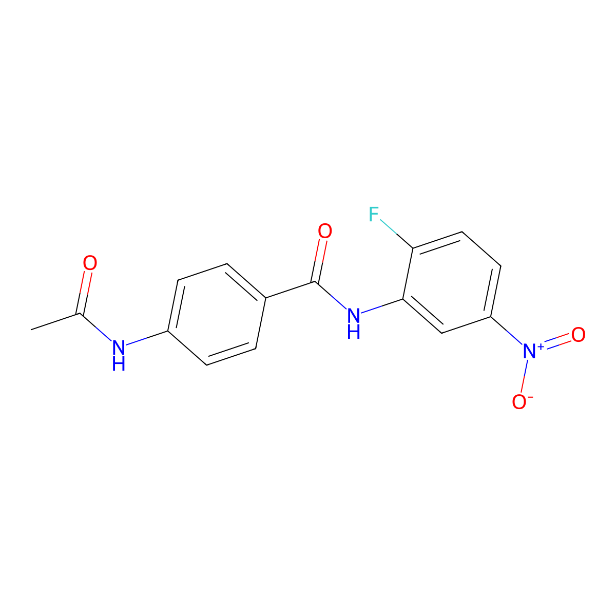 4-acetamido-N-(2-fluoro-5-nitrophenyl)benzamide molecular structure, CAS 349394-95-2