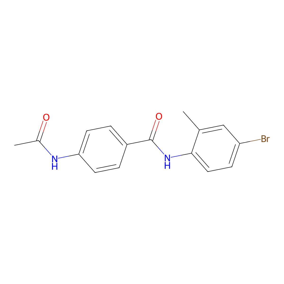 4-acetamido-N-(4-bromo-2-methylphenyl)benzamide molecular structure, CAS 349394-98-5