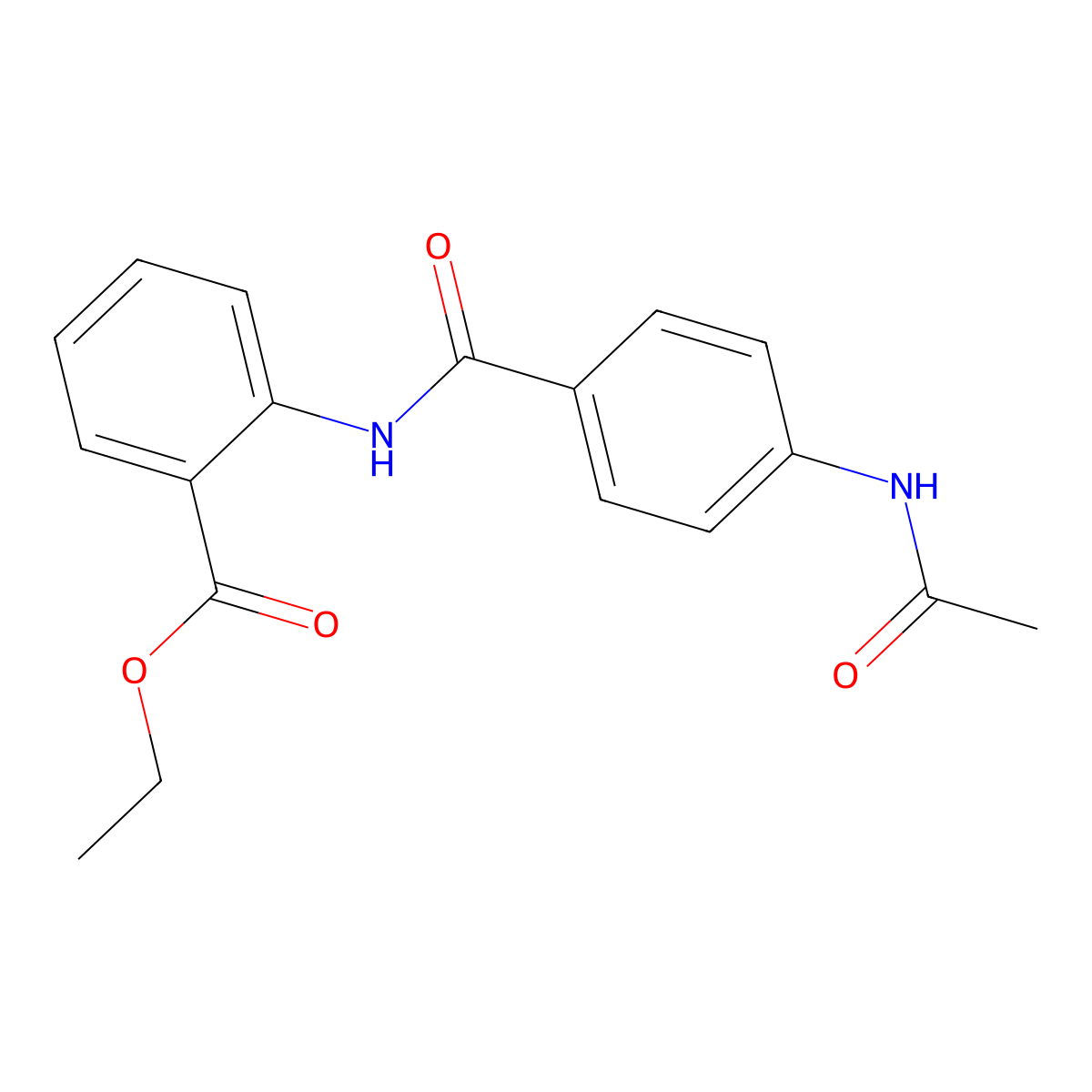Ethyl 2-(4-acetamidobenzamido)benzoate molecular structure, CAS 349395-00-2