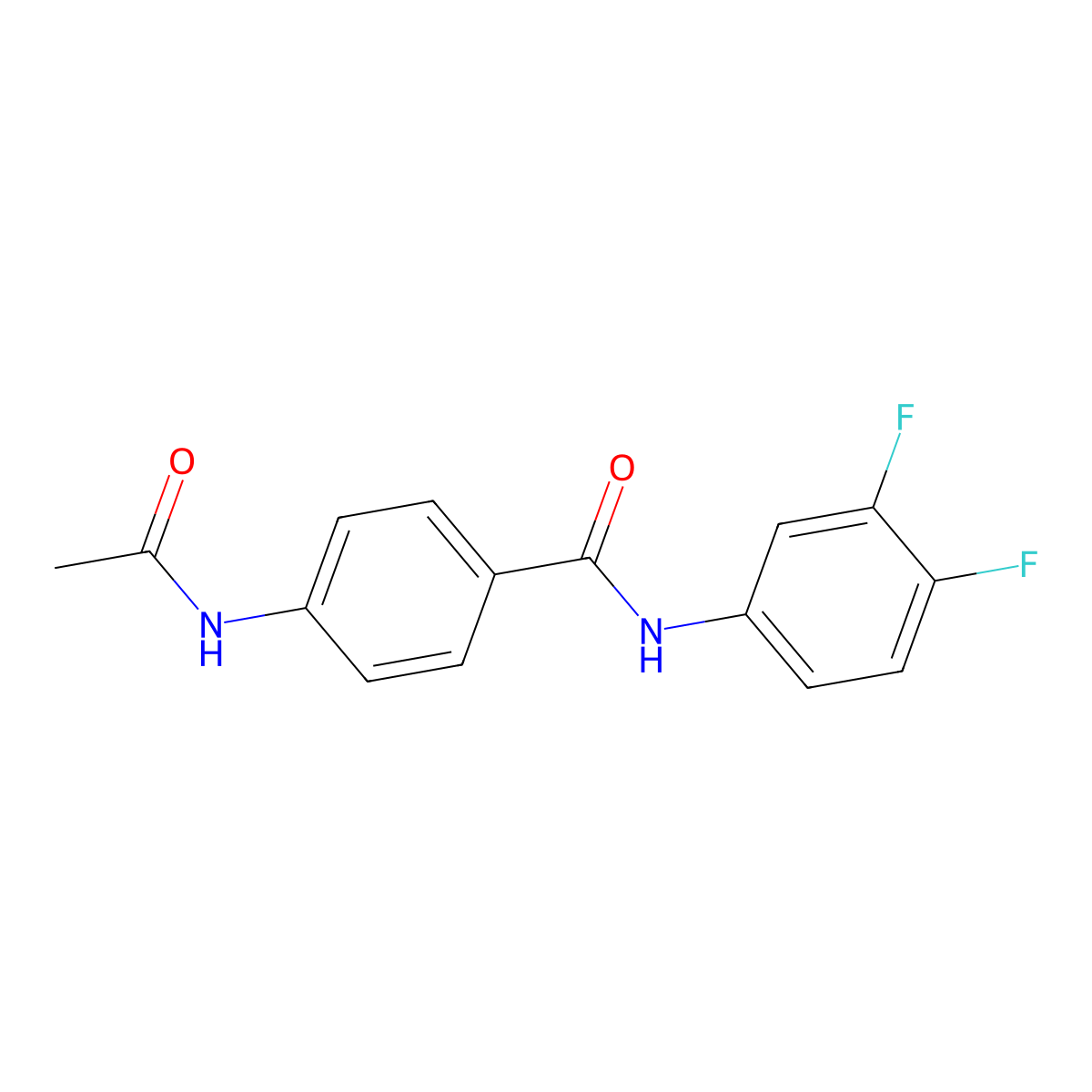 4-acetamido-N-(3,4-difluorophenyl)benzamide molecular structure, CAS 349395-01-3