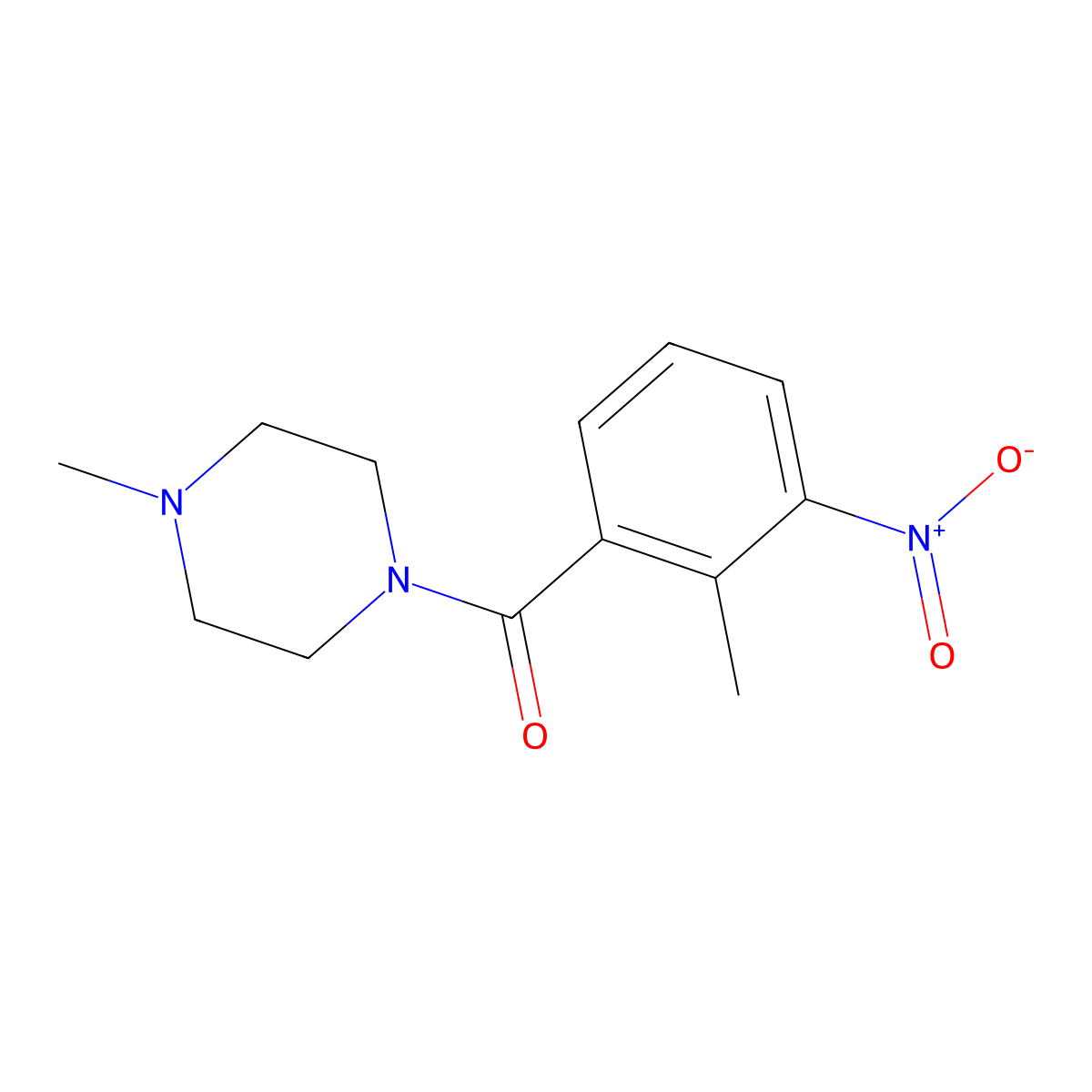 (2-Methyl-3-nitrophenyl)-(4-methylpiperazin-1-yl)methanone molecular structure, CAS 349395-92-2
