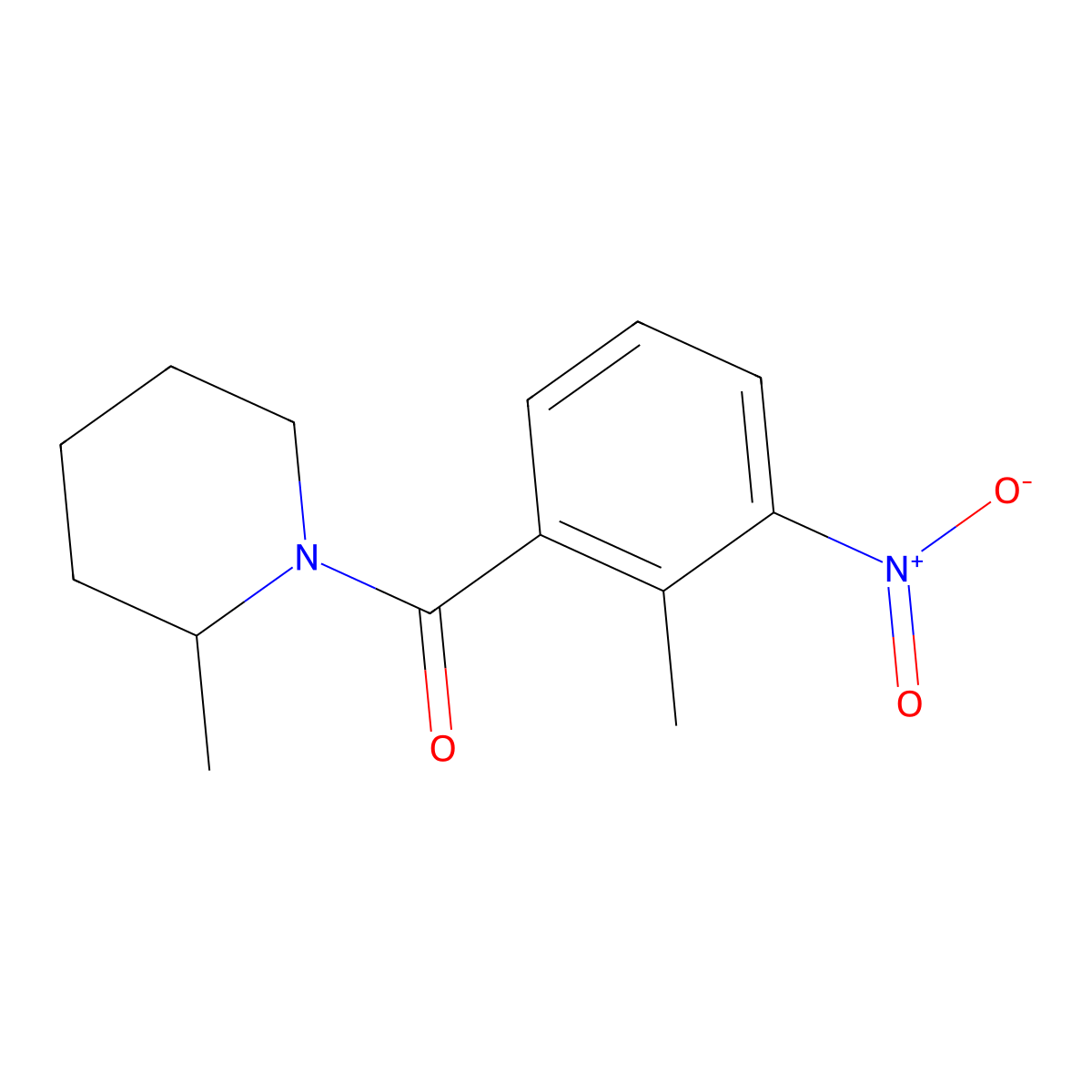 (2-Methyl-3-nitrophenyl)(2-methylpiperidin-1-yl)methanone molecular structure, CAS 349395-94-4