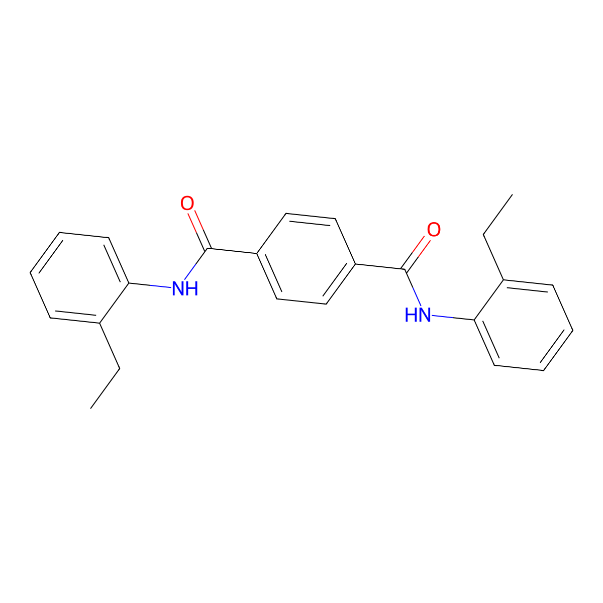1-N,4-N-bis(2-ethylphenyl)benzene-1,4-dicarboxamide molecular structure, CAS 349395-99-9