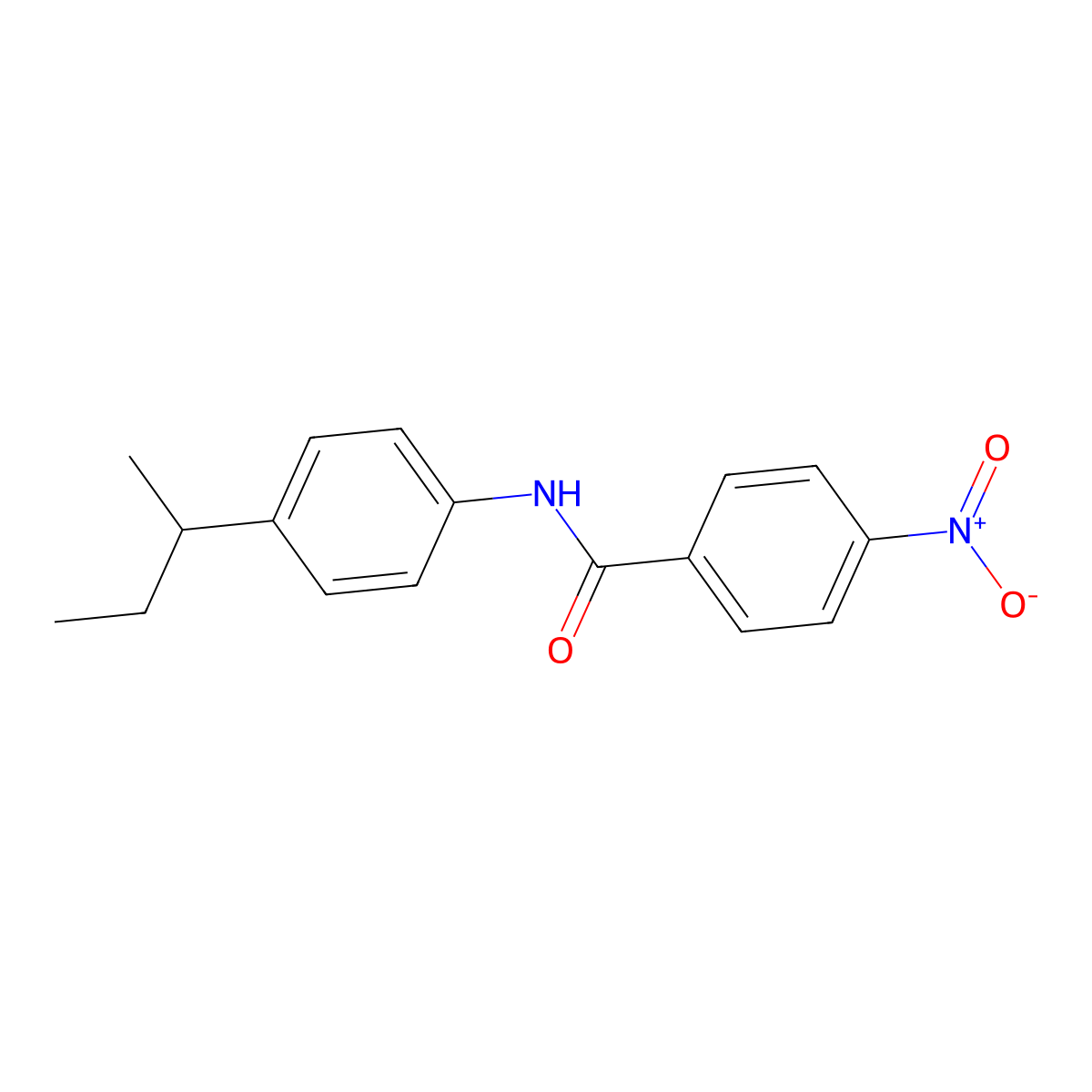 N-(4-butan-2-ylphenyl)-4-nitrobenzamide molecular structure, CAS 349396-07-2
