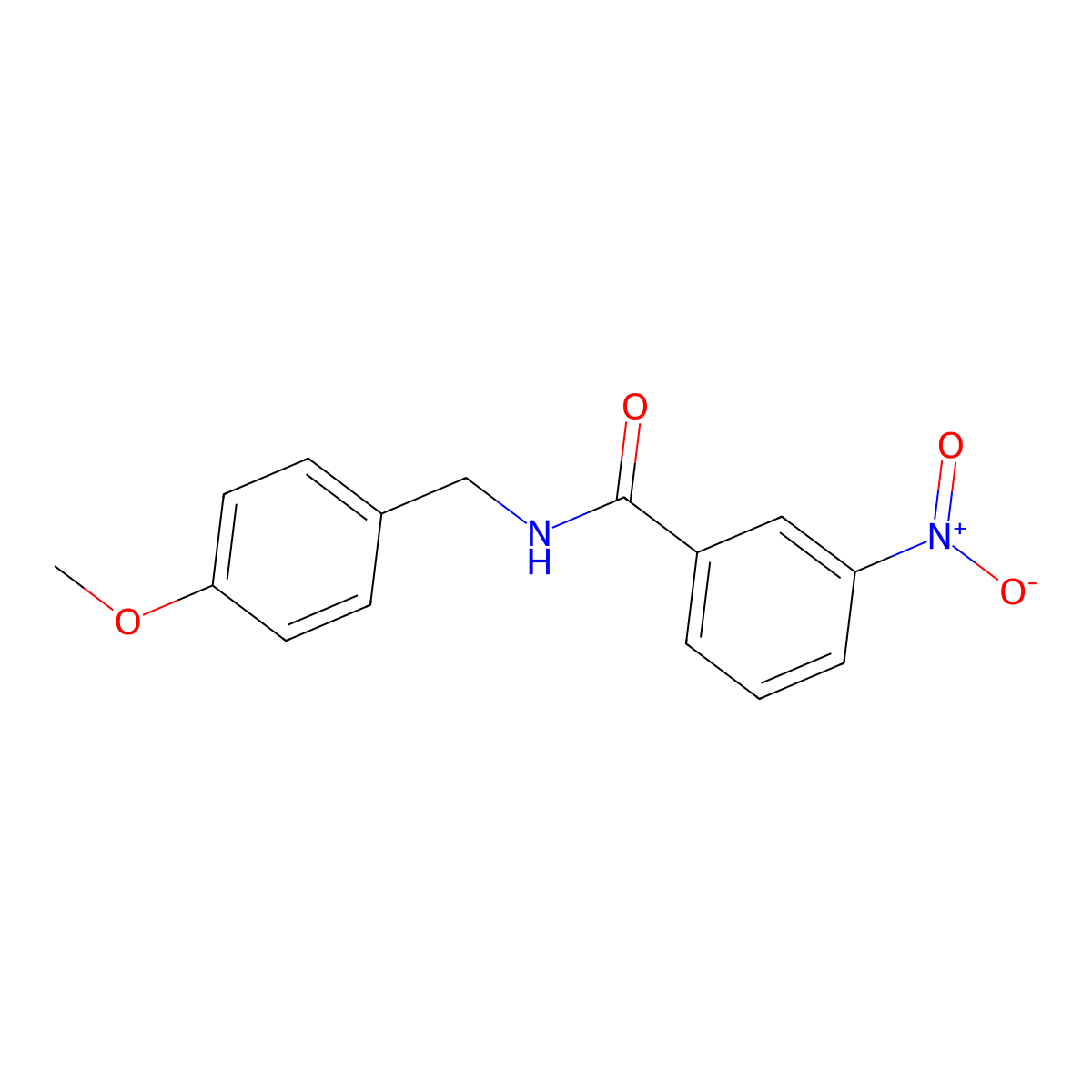 N-(4-methoxybenzyl)-3-nitrobenzamide molecular structure, CAS 349396-10-7