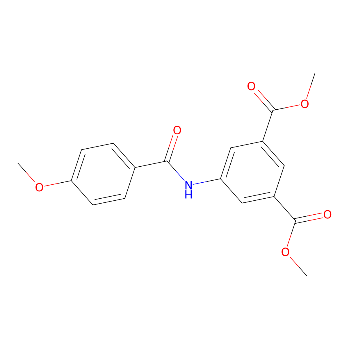 Dimethyl 5-[(4-methoxybenzoyl)amino]isophthalate molecular structure, CAS 349396-13-0