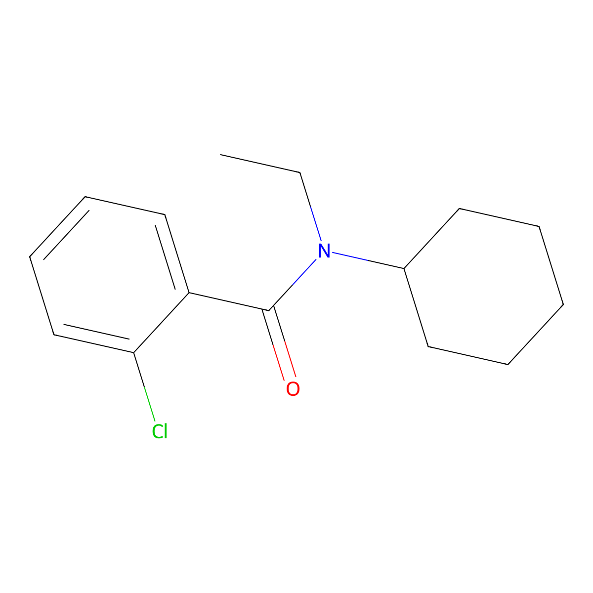 2-chloro-N-cyclohexyl-N-ethylbenzamide molecular structure, CAS 349396-19-6