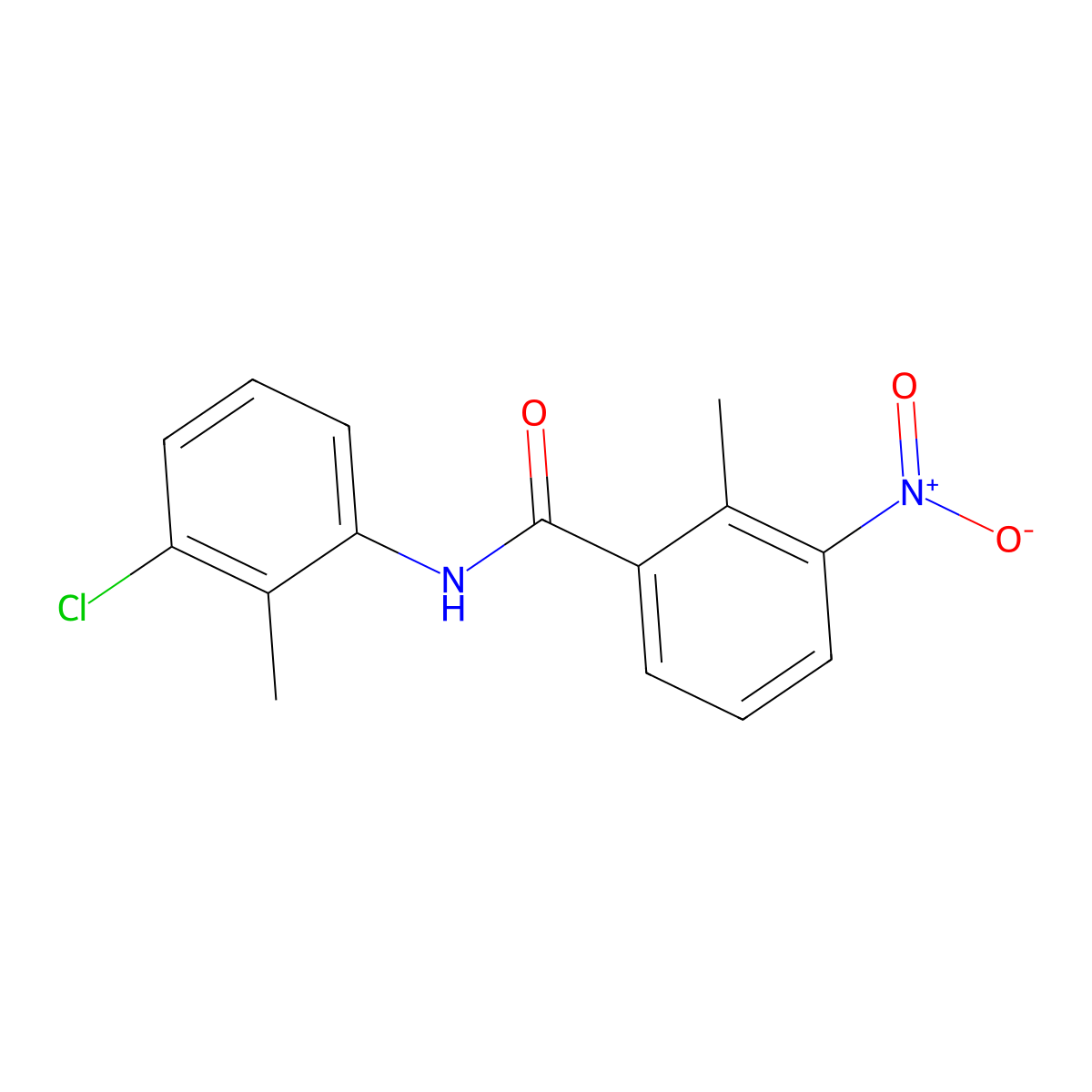 N-(3-Chloro-2-methylphenyl)-2-methyl-3-nitrobenzamide molecular structure, CAS 349396-25-4