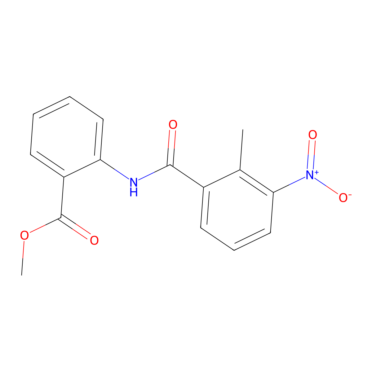 Methyl 2-[(2-methyl-3-nitrobenzoyl)amino]benzoate molecular structure, CAS 349396-27-6