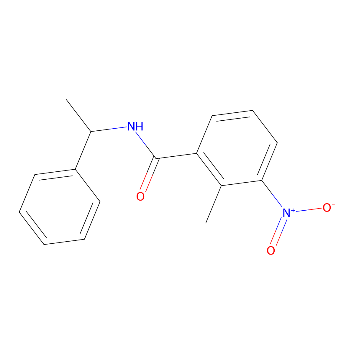 2-methyl-3-nitro-N-(1-phenylethyl)benzamide molecular structure, CAS 349396-35-6