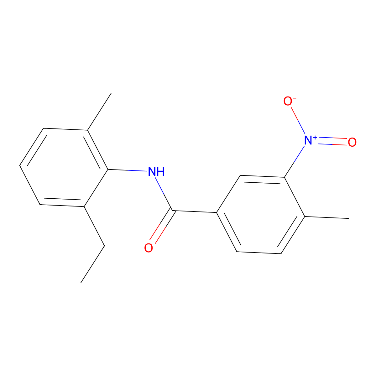 N-(2-ethyl-6-methylphenyl)-4-methyl-3-nitrobenzamide molecular structure, CAS 349396-38-9