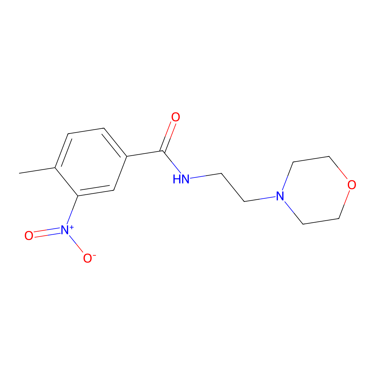 4-methyl-N-(2-morpholin-4-ylethyl)-3-nitrobenzamide molecular structure, CAS 349396-46-9