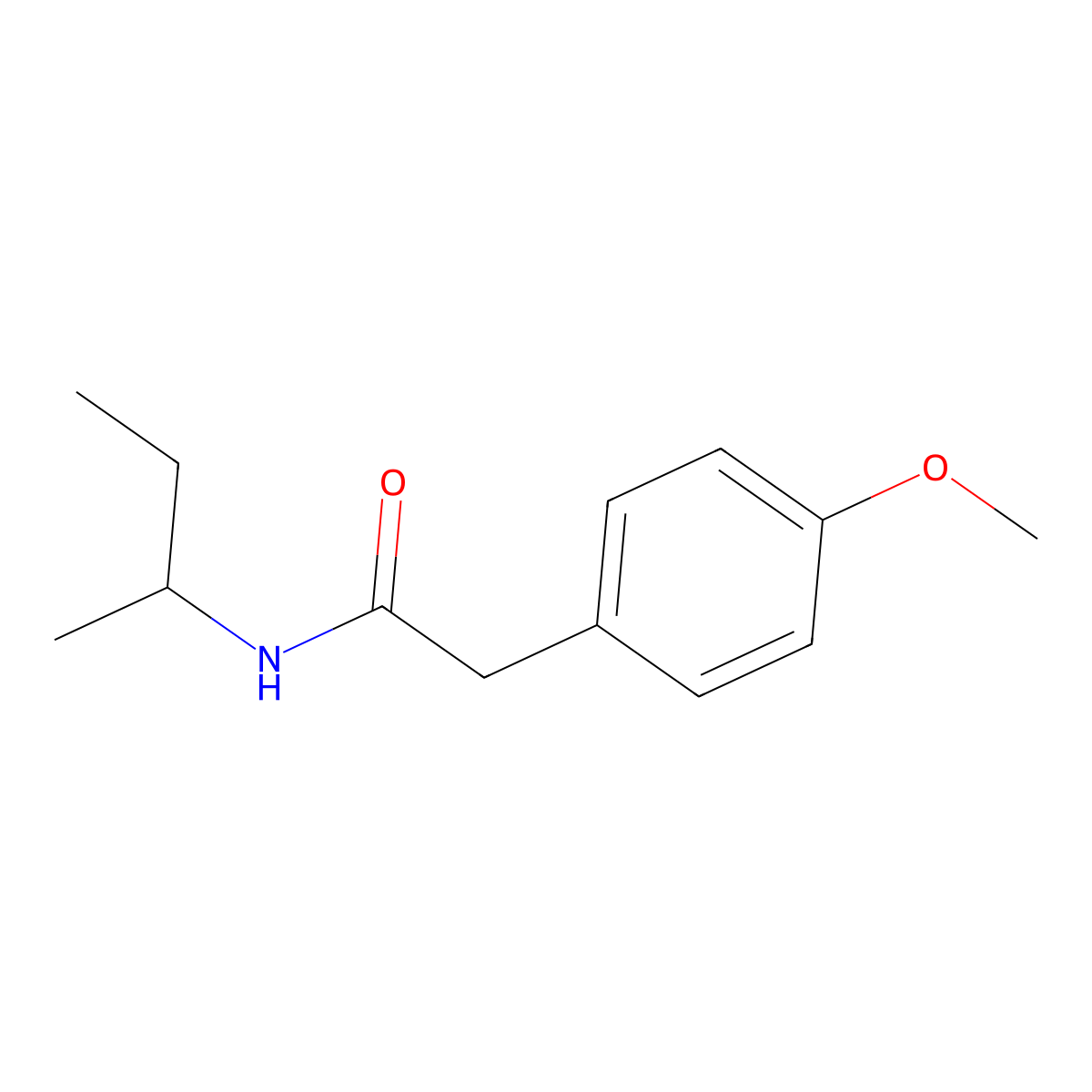 N-butan-2-yl-2-(4-methoxyphenyl)acetamide molecular structure, CAS 349396-50-5