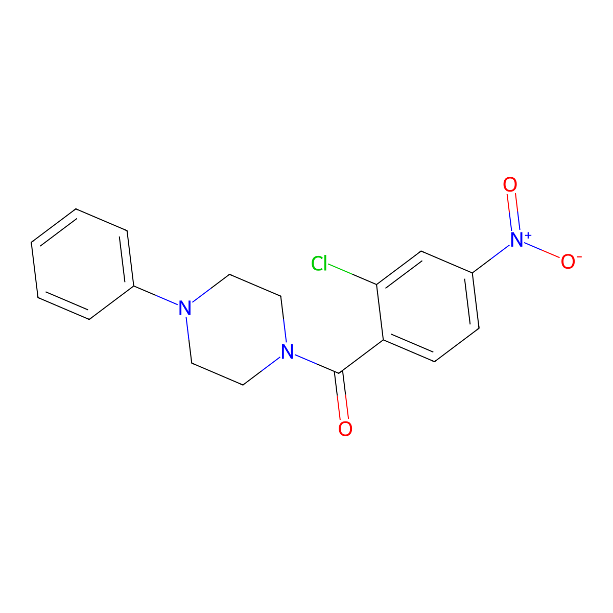 (2-Chloro-4-nitrophenyl)-(4-phenylpiperazin-1-yl)methanone molecular structure, CAS 349396-53-8