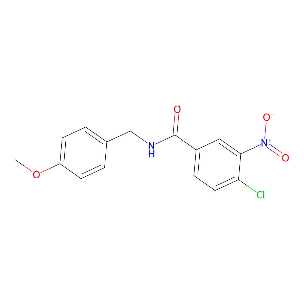 4-chloro-N-(4-methoxybenzyl)-3-nitrobenzamide molecular structure, CAS 349396-58-3