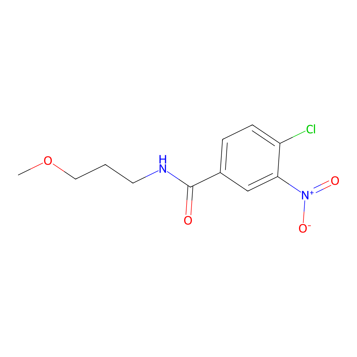 4-chloro-N-(3-methoxypropyl)-3-nitrobenzamide molecular structure, CAS 349396-63-0