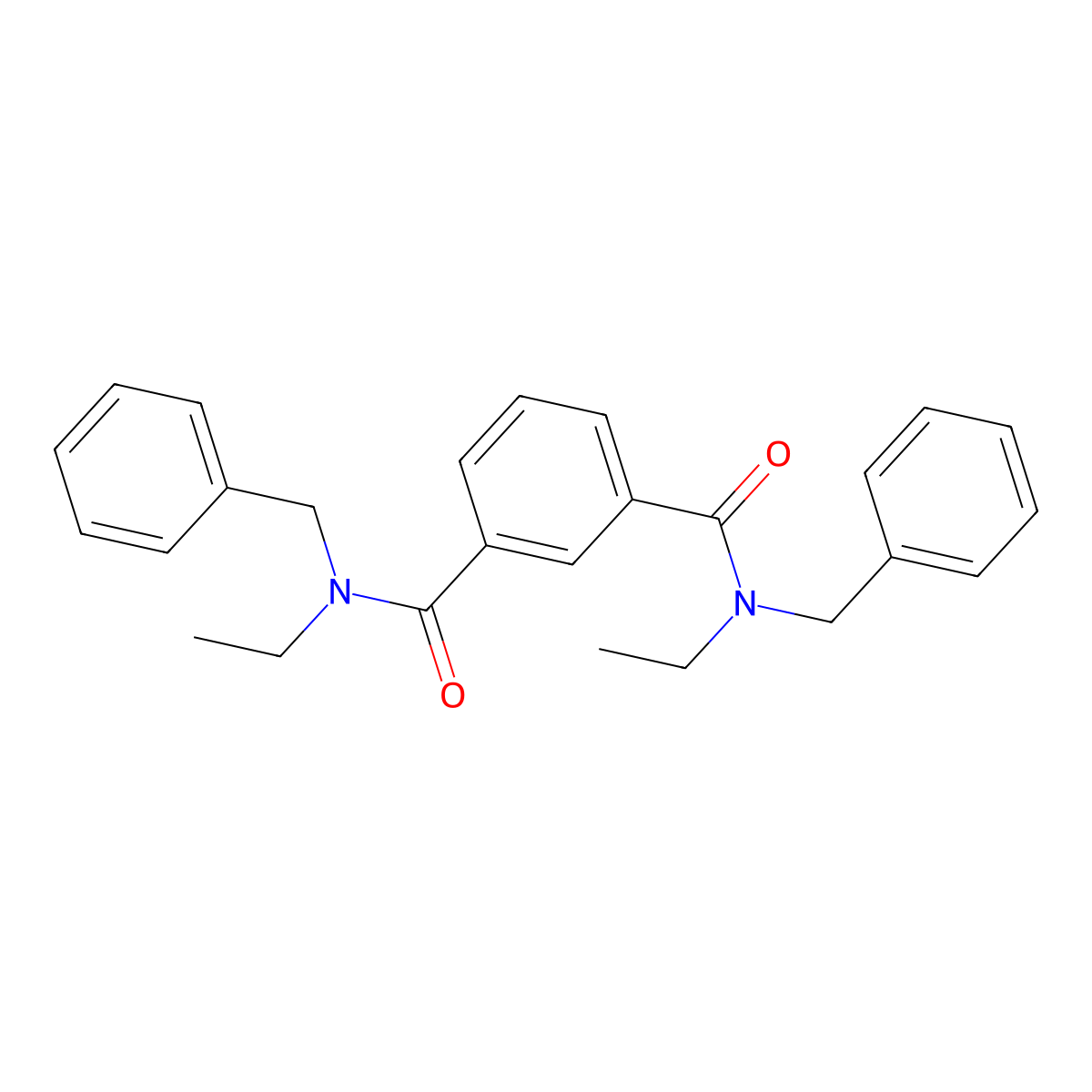 1-N,3-N-dibenzyl-1-N,3-N-diethylbenzene-1,3-dicarboxamide molecular structure, CAS 349396-69-6