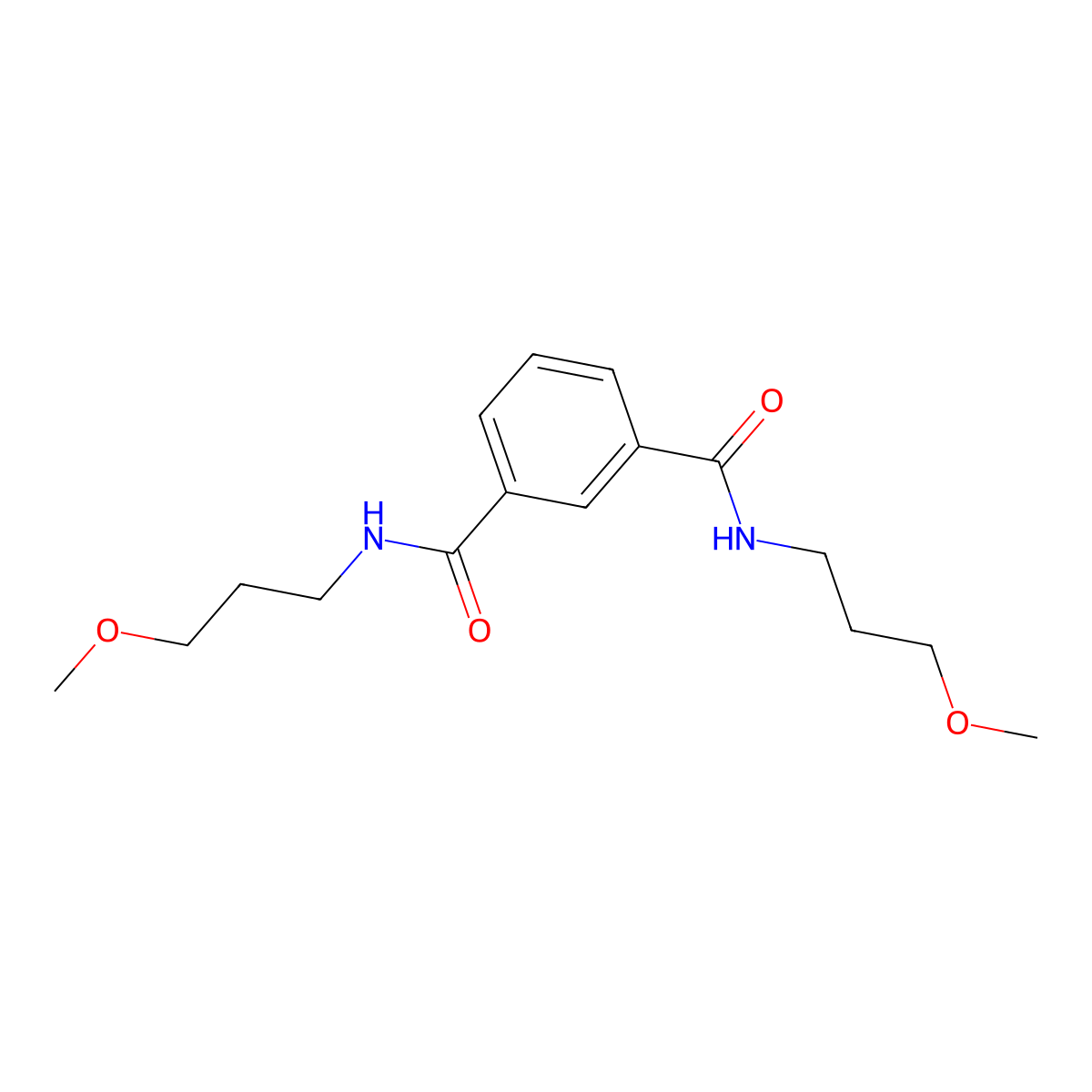 1-N,3-N-bis(3-methoxypropyl)benzene-1,3-dicarboxamide molecular structure, CAS 349396-71-0