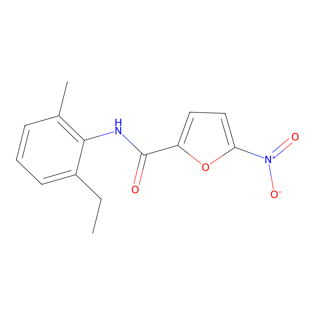 N-(2-ethyl-6-methylphenyl)-5-nitro-2-furamide molecular structure, CAS 349396-75-4