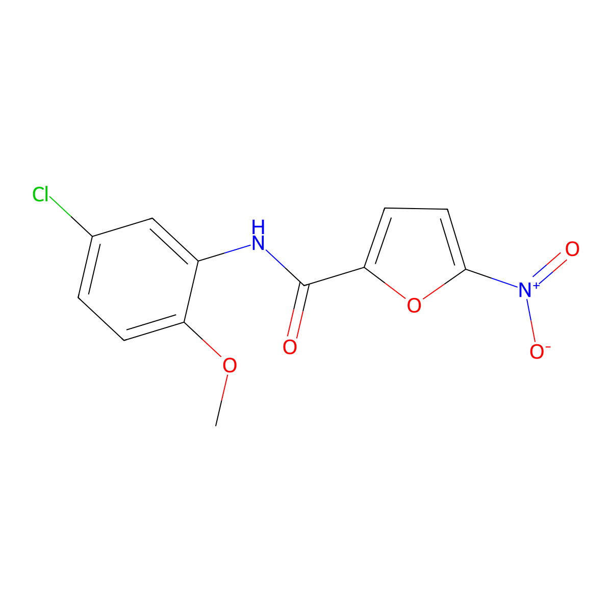 N-(5-chloro-2-methoxyphenyl)-5-nitro-2-furamide molecular structure, CAS 349396-79-8