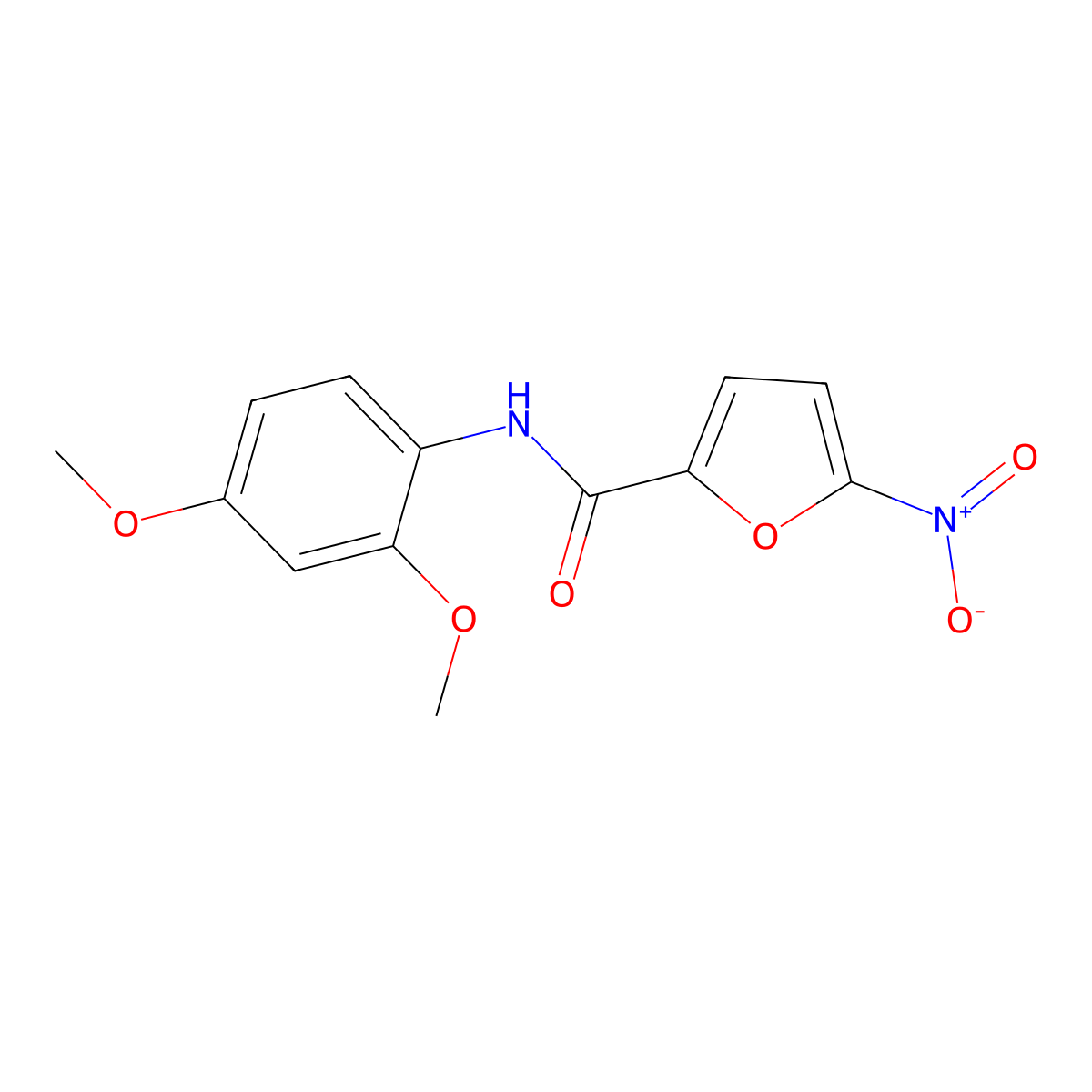 N-(2,4-dimethoxyphenyl)-5-nitrofuran-2-carboxamide molecular structure, CAS 349396-80-1