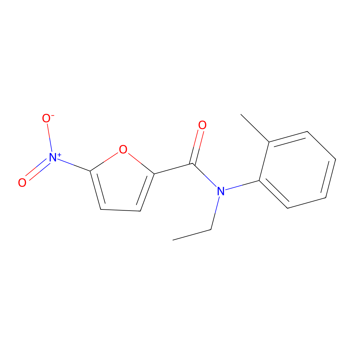 N-ethyl-N-(2-methylphenyl)-5-nitrofuran-2-carboxamide molecular structure, CAS 349396-91-4