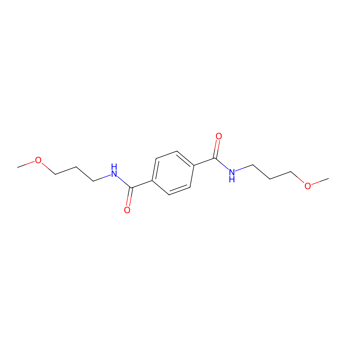 N,N'-bis(3-methoxypropyl)benzene-1,4-dicarboxamide molecular structure, CAS 349396-96-9