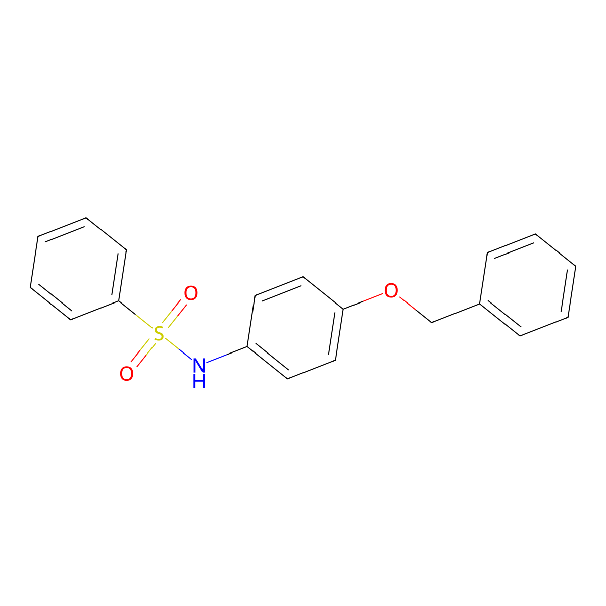 N-(4-phenylmethoxyphenyl)benzenesulfonamide molecular structure, CAS 349397-00-8