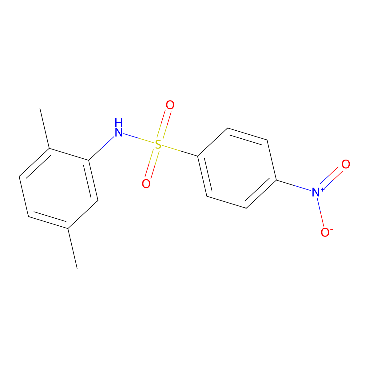 N-(2,5-dimethylphenyl)-4-nitrobenzenesulfonamide molecular structure, CAS 349397-09-7