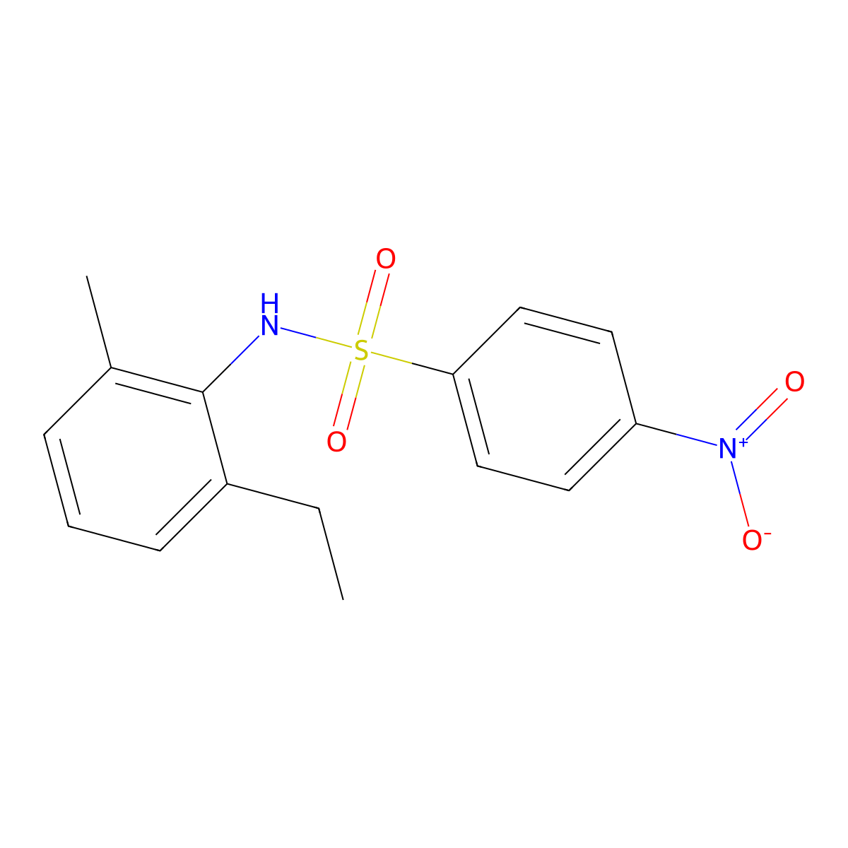N-(2-ethyl-6-methylphenyl)-4-nitrobenzenesulfonamide molecular structure, CAS 349397-10-0