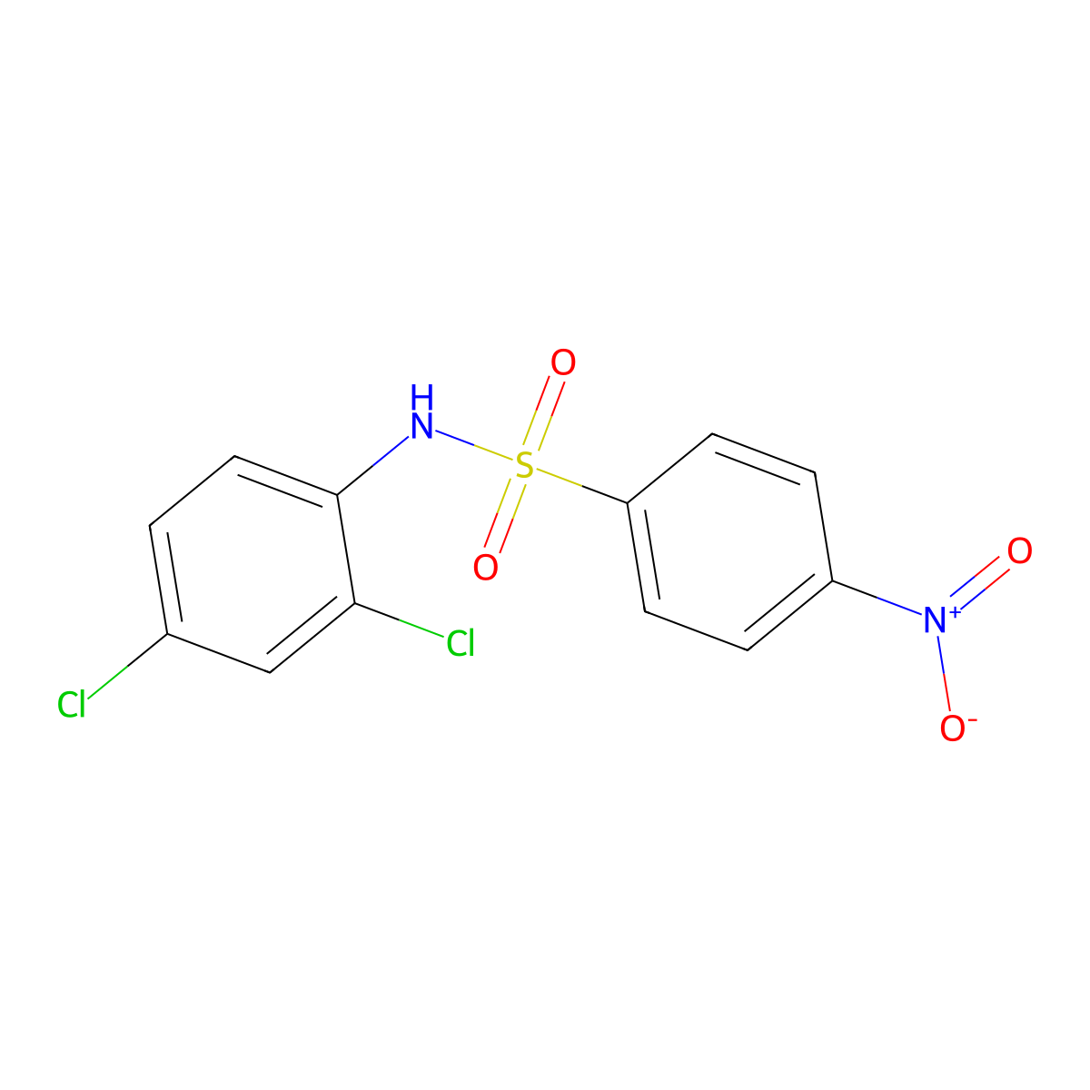 N-(2,4-dichlorophenyl)-4-nitrobenzenesulfonamide molecular structure, CAS 349397-11-1