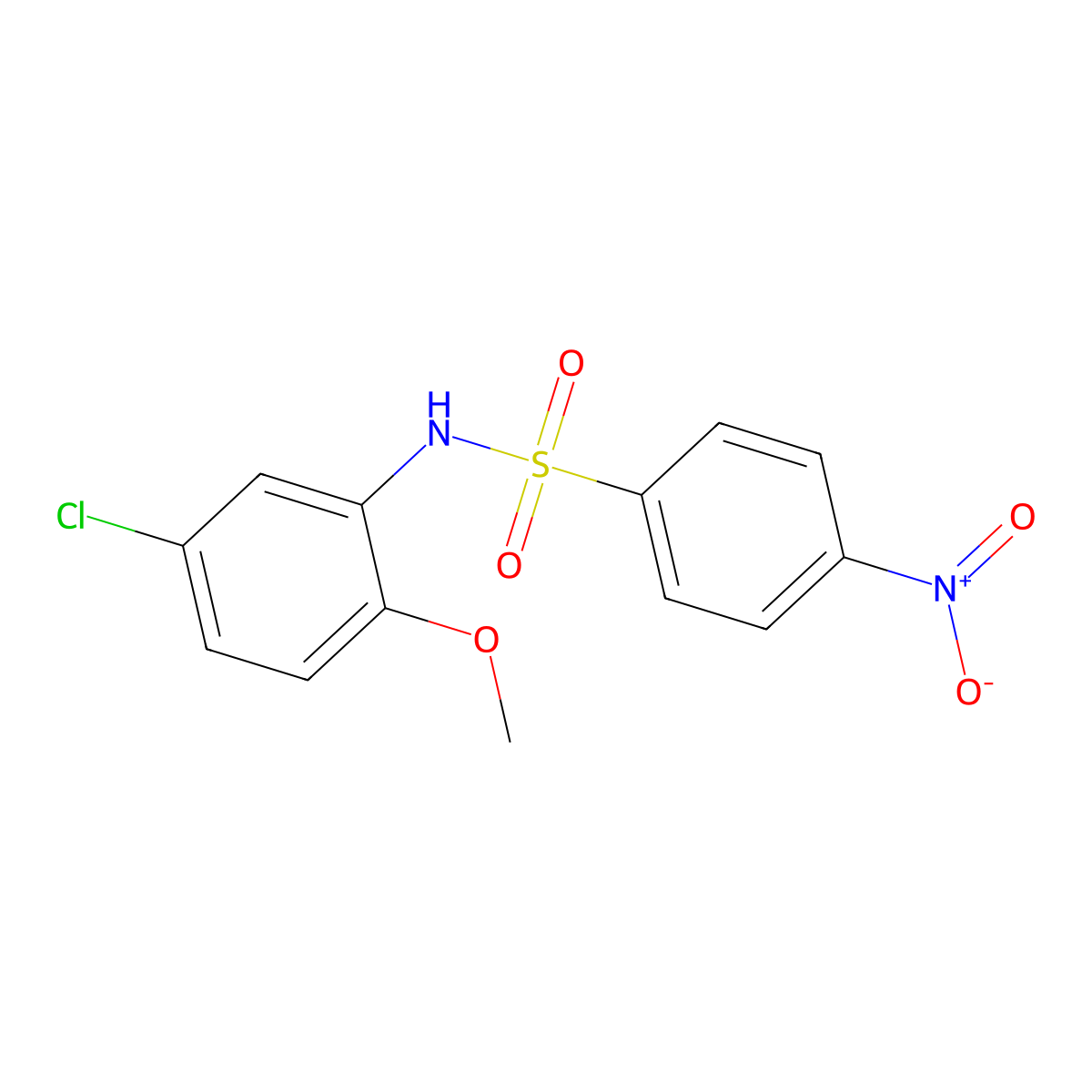 N-(5-chloro-2-methoxyphenyl)-4-nitrobenzenesulfonamide molecular structure, CAS 349397-12-2