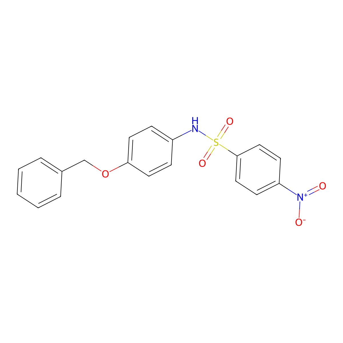 4-nitro-N-(4-phenylmethoxyphenyl)benzenesulfonamide molecular structure, CAS 349397-16-6