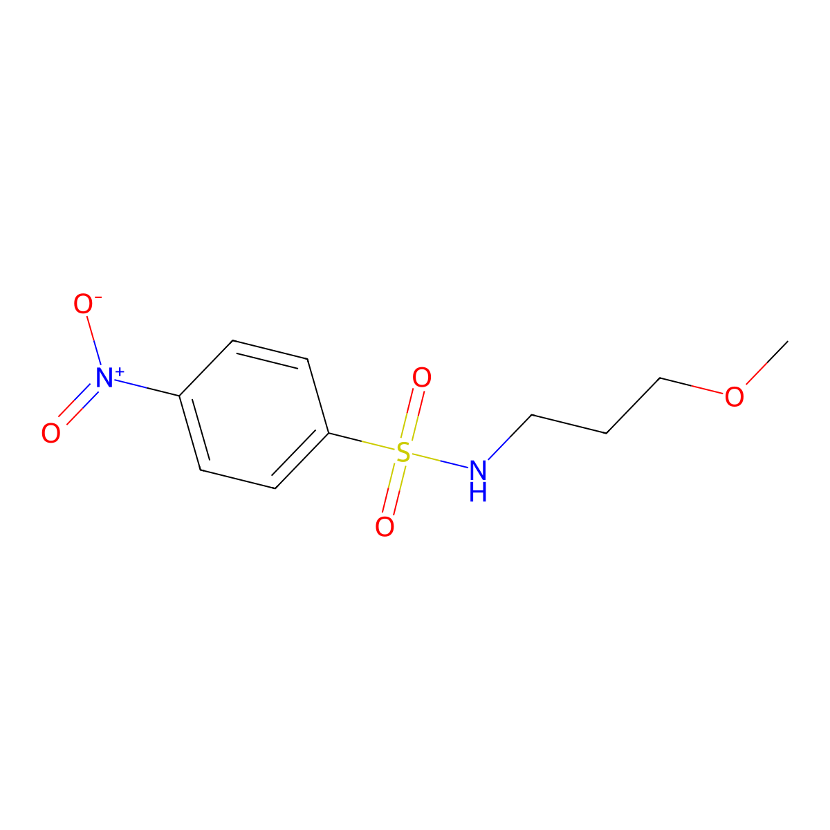 N-(3-methoxypropyl)-4-nitrobenzenesulfonamide molecular structure, CAS 349397-17-7
