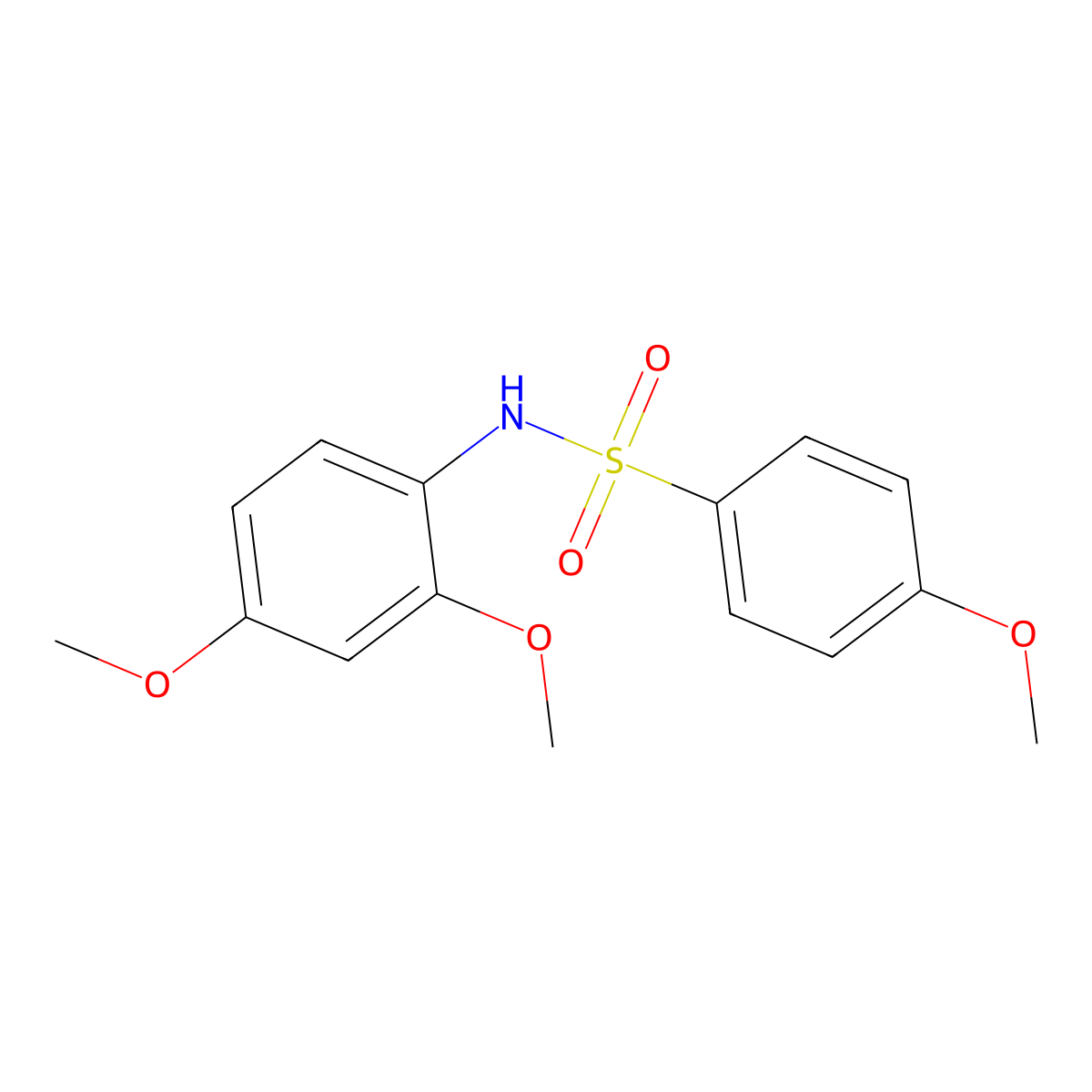N-(2,4-dimethoxyphenyl)-4-methoxybenzenesulfonamide molecular structure, CAS 349397-19-9