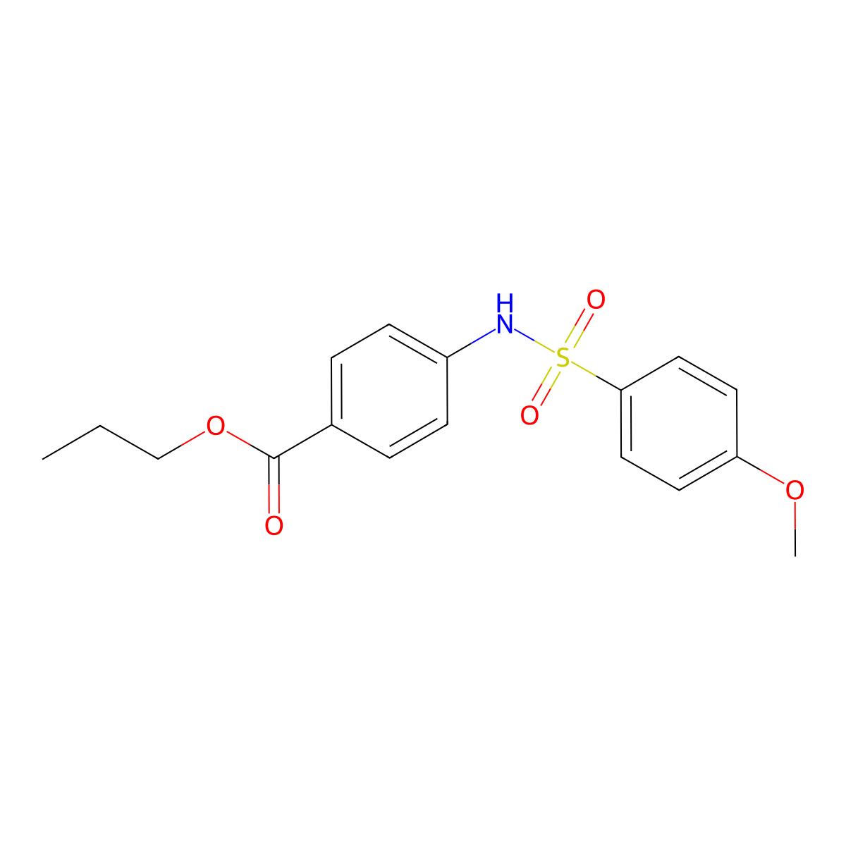 Propyl 4-[(4-methoxyphenyl)sulfonylamino]benzoate molecular structure, CAS 349397-25-7