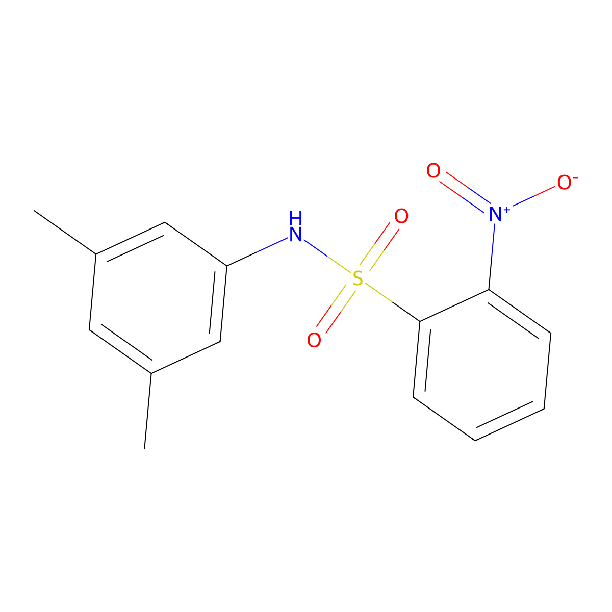 N-(3,5-dimethylphenyl)-2-nitrobenzenesulfonamide molecular structure, CAS 349397-32-6